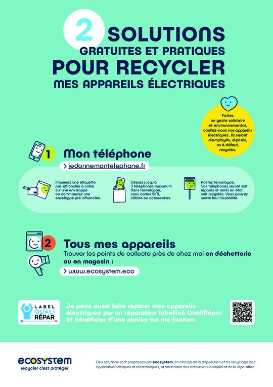 Affiche explicative ''Je donne mon téléphone"